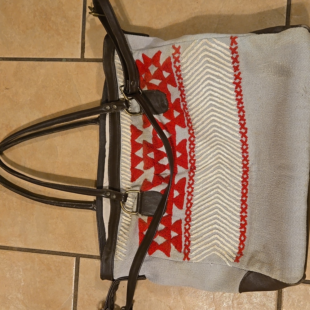 Noonday Collection Work Or School Bag With Shoulder And Handles. 16x16x4